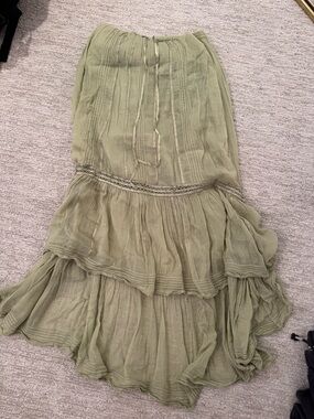 Olive Green Tiered Maxi Skirt - Women's free people
